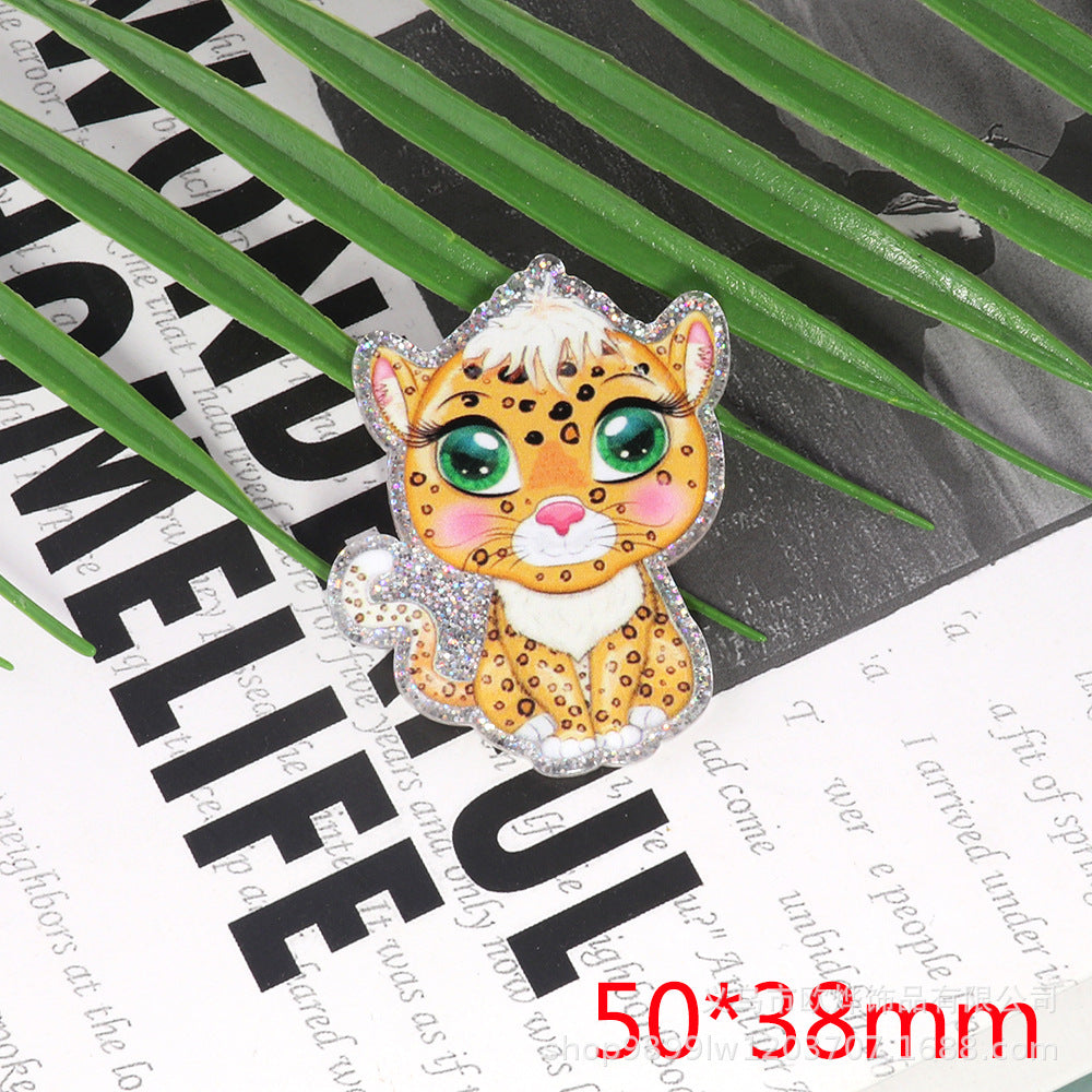 Wholesale 10PCS Animal Tiger Cat Rainbow Acrylics Accessories